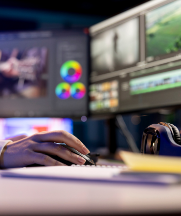 Hands editing Mt. Fuji photo tour images on a laptop screen, showing professional post-processing.
