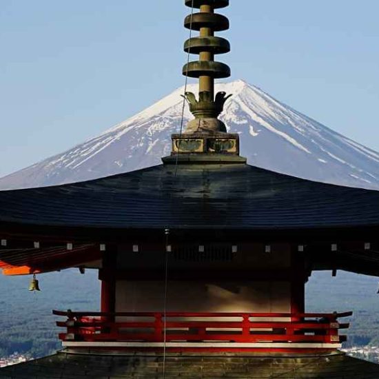 Chureito Pagoda with Mt. Fuji in Fujiyoshida, Japan